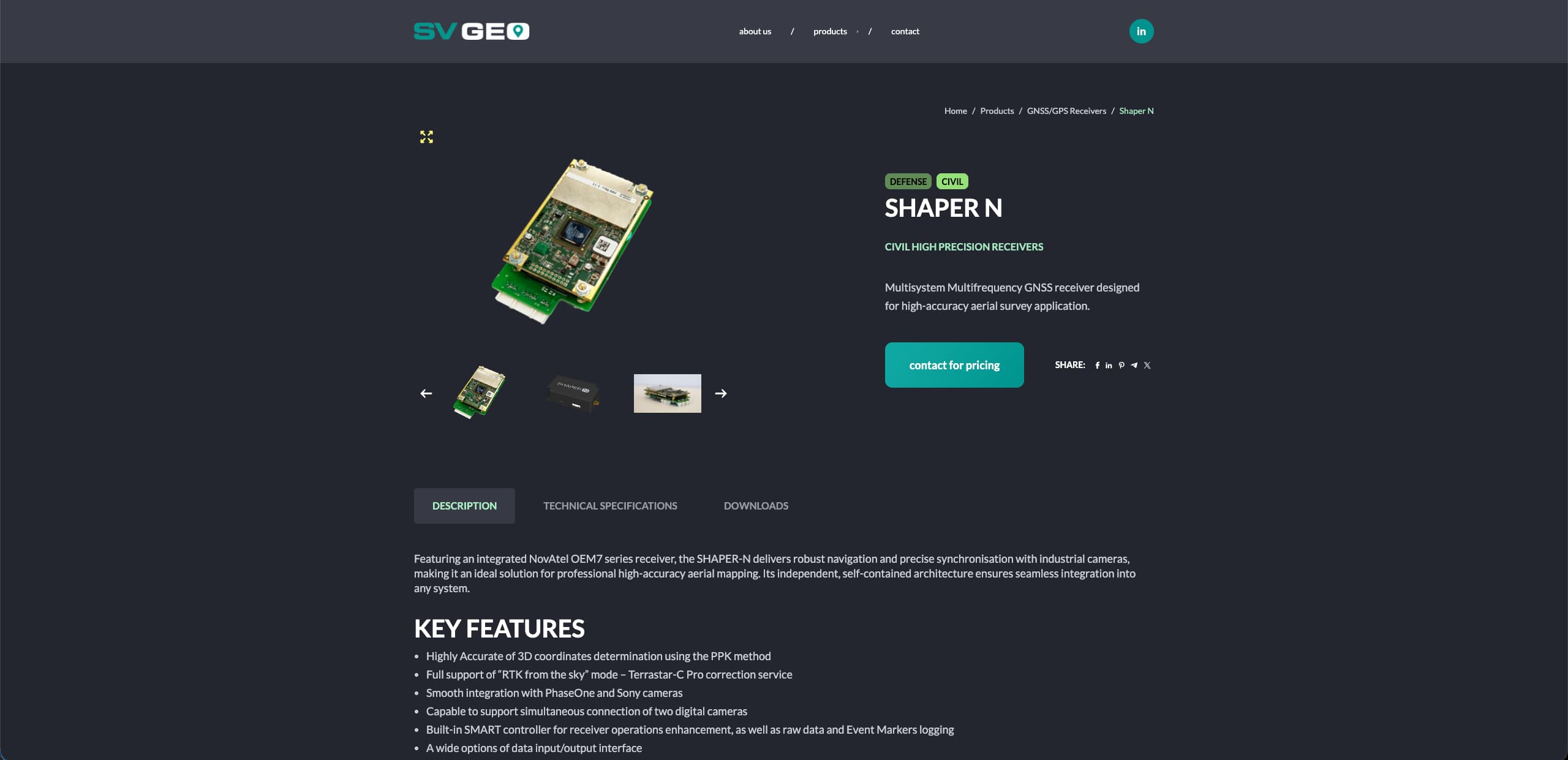 Screenshot of SV Geo